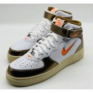NEW Nike Air Force 1 Mid QS White Orange Ale Brown DH5623-100 Men's Size Multi